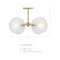 Designers Fountain Sky Fall 20.75in. 3-Light Brushed Gold Contemporary Semi Flush Mount with Etched Fluted Glass Shade D311C-SF-BG - alternate 3